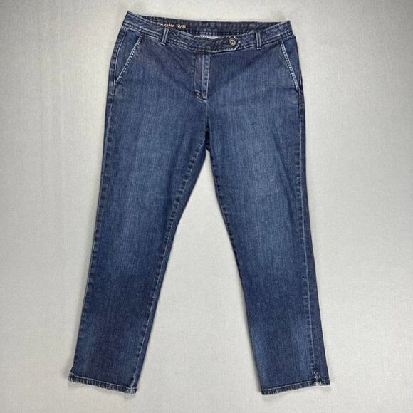 Talbots Jeans Womens 12/31 Modern Slim Ankle Dark Wash Stretch Demin - Picture 1 of 9